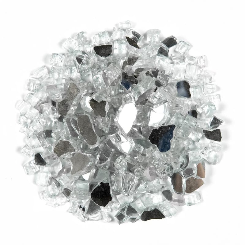 0.25 cu. ft. 0.5 in. 20 lbs. Silver Gray Quantum Glacial Fire Glass Pebbles